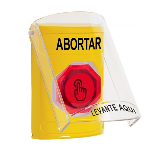 SS2227AB-ES STI Yellow Indoor Flush/Surface Weather Resistant Momentary Stopper Station w/ ABORT Spanish
