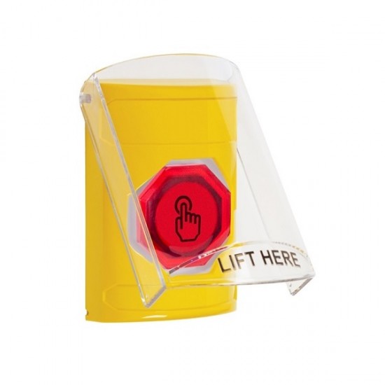 SS2227NT-EN STI Yellow Indoor Flush/Surface Weather Resistant Momentary Stopper Station w/ No Text