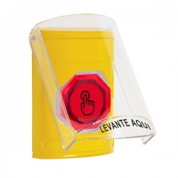 SS2227NT-ES STI Yellow Indoor Flush/Surface Weather Resistant Momentary Stopper Station w/ No Text Spanish