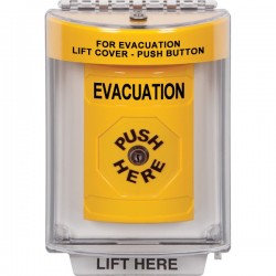 SS2230EV-EN STI Yellow Indoor/Outdoor Flush Key-to-Reset Stopper Station with EVACUATION Label English