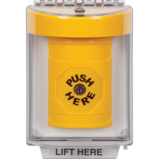 SS2230NT-ES STI Yellow Indoor/Outdoor Flush Key-to-Reset Stopper Station with No Text Label Spanish