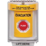 SS2231EV-EN STI Yellow Indoor/Outdoor Flush Turn-to-Reset Stopper Station with EVACUATION Label English