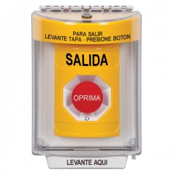 SS2231XT-ES STI Yellow Indoor/Outdoor Flush Turn-to-Reset Stopper Station with EXIT Label Spanish