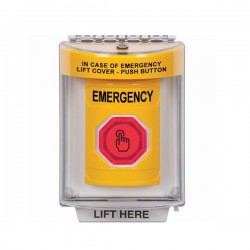 SS2236EM-EN STI Yellow Indoor/Outdoor Flush Momentary (Illuminated) with Red Lens Stopper Station with EMERGENCY Label English SS2236EM-EN STI Yellow Indoor/Outdoor Flush Momentary (Illuminated) with Red Lens Stopper Station with EMERGENCY Label English