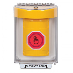 SS2236NT-ES STI Yellow Indoor/Outdoor Flush Momentary (Illuminated) with Red Lens Stopper Station with No Text Label Spanish