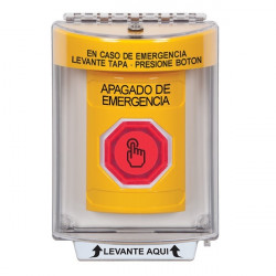 SS2236PO-ES STI Yellow Indoor/Outdoor Flush Momentary (Illuminated) Stopper Station w/ EMERGENCY POWER OFF Spanish