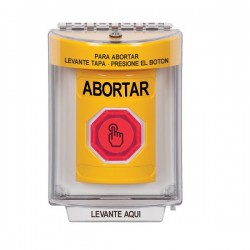 SS2237AB-ES STI Yellow Indoor/Outdoor Flush Weather Resistant Momentary Stopper Station w/ ABORT Spanish