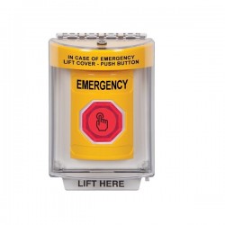 SS2237EM-EN STI Yellow Indoor/Outdoor Flush Weather Resistant Momentary Stopper Station w/ EMERGENCY Label SS2237EM-EN STI Yellow Indoor/Outdoor Flush Weather Resistant Momentary Stopper Station w/ EMERGENCY Label
