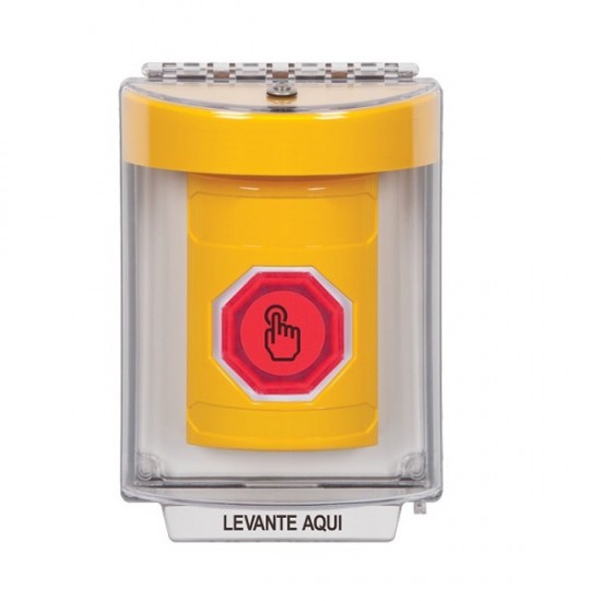 SS2237NT-ES STI Yellow Indoor/Outdoor Flush Weather Resistant Momentary Stopper Station w/ No Text Spanish
