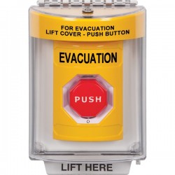 SS2239EV-EN STI Yellow Indoor/Outdoor Flush Turn-to-Reset (Illuminated) Stopper Station with EVACUATION Label English