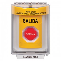 SS2239XT-ES STI Yellow Indoor/Outdoor Flush Turn-to-Reset (Illuminated) Stopper Station with EXIT Label Spanish