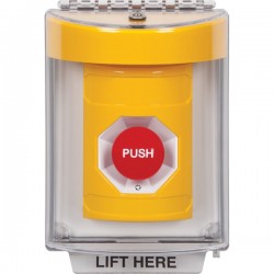 SS2241NT-EN STI Yellow Indoor/Outdoor Flush w/ Horn Turn-to-Reset Stopper Station with No Text Label English