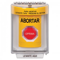 SS2242AB-ES STI Yellow Indoor/Outdoor Flush w/ Horn Key-to-Reset (Illuminated) Stopper Station with ABORT Label Spanish