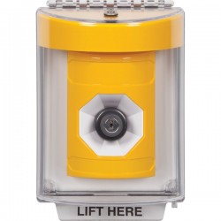SS2243NT-ES STI Yellow Indoor/Outdoor Flush w/ Horn Key-to-Activate Stopper Station with No Text Label Spanish
