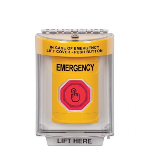 SS2247EM-EN STI Yellow Indoor/Outdoor Flush w/ Horn Weather Resistant Momentary Stopper Station w/ EMERGENCY Label SS2247EM-EN STI Yellow Indoor/Outdoor Flush w/ Horn Weather Resistant Momentary Stopper Station w/ EMERGENCY Label