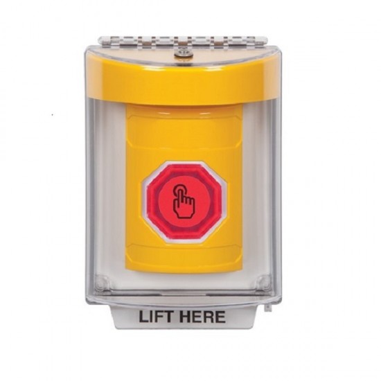 SS2247NT-EN STI Yellow Indoor/Outdoor Flush w/ Horn Weather Resistant Momentary Stopper Station w/ No Text