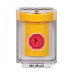 SS2247NT-ES STI Yellow Indoor/Outdoor Flush w/ Horn Weather Resistant Momentary Stopper Station w/ No Text Spanish