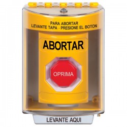 SS2272AB-ES STI Yellow Indoor/Outdoor Surface Key-to-Reset (Illuminated) Stopper Station with ABORT Label Spanish
