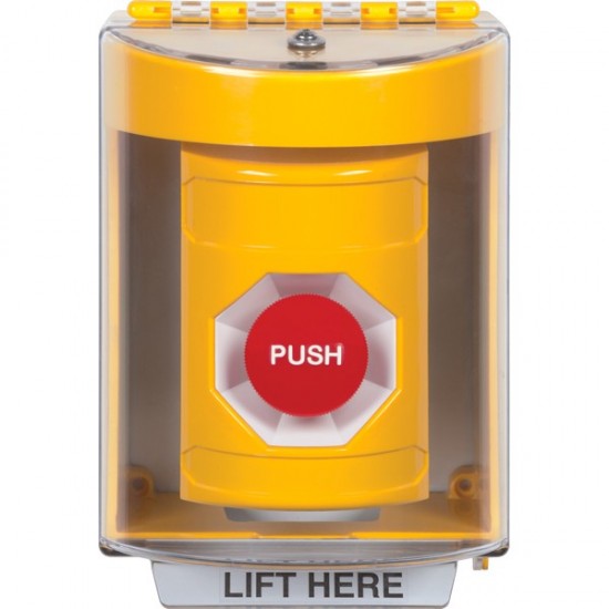 SS2274NT-EN STI Yellow Indoor/Outdoor Surface Momentary Stopper Station with No Text Label English