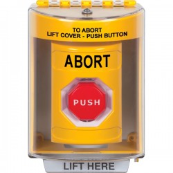 SS2275AB-EN STI Yellow Indoor/Outdoor Surface Momentary (Illuminated) Stopper Station with ABORT Label English