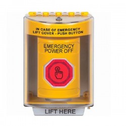 SS2276PO-EN STI Yellow Indoor/Outdoor Surface Momentary (Illuminated) Stopper Station w/ EMERGENCY POWER OFF Label