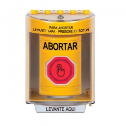 SS2277AB-ES STI Yellow Indoor/Outdoor Surface Weather Resistant Momentary Stopper Station w/ ABORT Spanish
