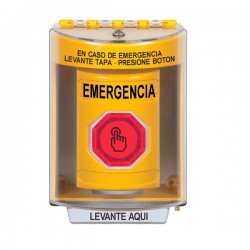 SS2277EM-ES STI Yellow Indoor/Outdoor Surface Weather Resistant Momentary Stopper Station w/ EMERGENCY Spanish
