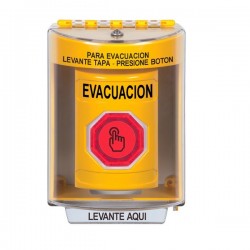 SS2277EV-ES STI Yellow Indoor/Outdoor Surface Weather Resistant Momentary Stopper Station w/ EVACUATION Spanish