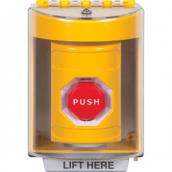 SS2278NT-ES STI Yellow Indoor/Outdoor Surface Pneumatic (Illuminated) Stopper Station with No Text Label Spanish