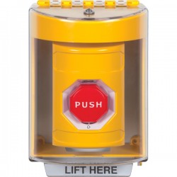 SS2279NT-ES STI Yellow Indoor/Outdoor Surface Turn-to-Reset (Illuminated) Stopper Station with No Text Label Spanish