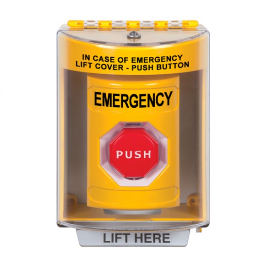 SS2282EM-EN STI Yellow Indoor/Outdoor Surface w/ Horn Key-to-Reset (Illuminated) Stopper Station with EMERGENCY Label English SS2282EM-EN STI Yellow Indoor/Outdoor Surface w/ Horn Key-to-Reset (Illuminated) Stopper Station with EMERGENCY Label English