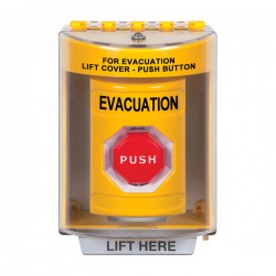 SS2282EV-EN STI Yellow Indoor/Outdoor Surface w/ Horn Key-to-Reset (Illuminated) Stopper Station with EVACUATION Label English