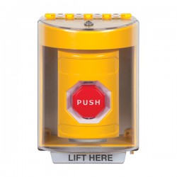 SS2282NT-EN STI Yellow Indoor/Outdoor Surface w/ Horn Key-to-Reset (Illuminated) Stopper Station with No Text Label English