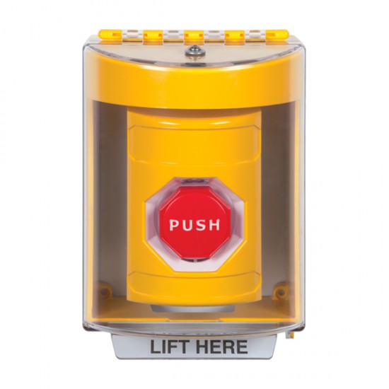 SS2282NT-EN STI Yellow Indoor/Outdoor Surface w/ Horn Key-to-Reset (Illuminated) Stopper Station with No Text Label English