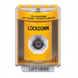 SS2283LD-EN STI Yellow Indoor/Outdoor Surface w/ Horn Key-to-Activate Stopper Station with LOCKDOWN Label English