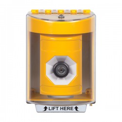 SS2283NT-EN STI Yellow Indoor/Outdoor Surface w/ Horn Key-to-Activate Stopper Station with No Text Label English