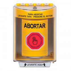 SS2286AB-ES STI Yellow Indoor/Outdoor Surface w/ Horn Momentary (Illuminated) Stopper Station w/ ABORT Spanish
