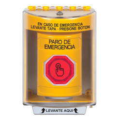 SS2286ES-ES STI Yellow Indoor/Outdoor Surface w/ Horn Momentary (Illuminated) Stopper Station w/ EMERGENCY STOP Spanish