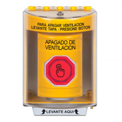 SS2286HV-ES STI Yellow Indoor/Outdoor Surface w/ Horn Momentary (Illuminated) Stopper Station w/ HVAC SHUT DOWN Spanish