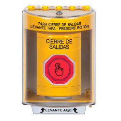 SS2286LD-ES STI Yellow Indoor/Outdoor Surface w/ Horn Momentary (Illuminated) Stopper Station w/ LOCKDOWN Spanish