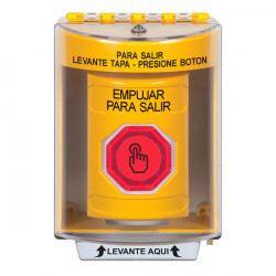 SS2286PX-ES STI Yellow Indoor/Outdoor Surface w/ Horn Momentary (Illuminated) Stopper Station w/ PUSH TO EXIT Spanish