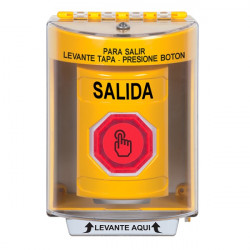 SS2286XT-ES STI Yellow Indoor/Outdoor Surface w/ Horn Momentary (Illuminated) Stopper Station w/ EXIT Spanish