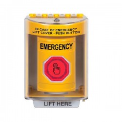 SS2287EM-EN STI Yellow Indoor/Outdoor Surface w/ Horn Weather Resistant Momentary Stopper Station w/ EMERGENCY Label SS2287EM-EN STI Yellow Indoor/Outdoor Surface w/ Horn Weather Resistant Momentary Stopper Station w/ EMERGENCY Label