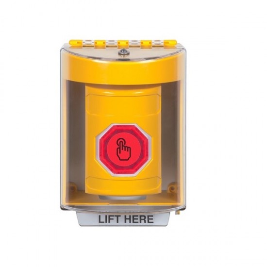 SS2287NT-EN STI Yellow Indoor/Outdoor Surface w/ Horn Weather Resistant Momentary Stopper Station w/ No Text
