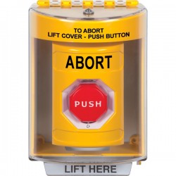 SS2289AB-EN STI Yellow Indoor/Outdoor Surface w/ Horn Turn-to-Reset (Illuminated) Stopper Station with ABORT Label English