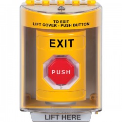 SS2289XT-EN STI Yellow Indoor/Outdoor Surface w/ Horn Turn-to-Reset (Illuminated) Stopper Station with EXIT Label English