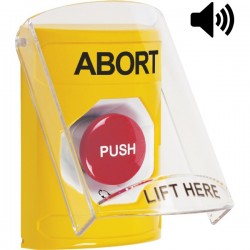 SS22A1AB-EN STI Yellow Indoor Only Flush or Surface w/ Horn Turn-to-Reset Stopper Station with ABORT Label English