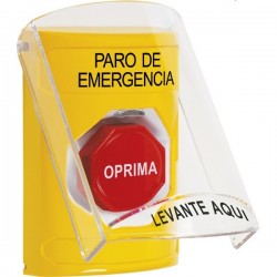 SS22A2ES-ES STI Yellow Indoor Flush/Surface w/ Horn Key-to-Reset (Illuminated) Stopper Station w/ EMERGENCY STOP Spanish