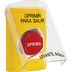 SS22A2PX-ES STI Yellow Indoor Flush/Surface w/ Horn Key-to-Reset (Illuminated) Stopper Station w/ PUSH TO EXIT Spanish