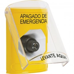 SS22A3PO-ES STI Yellow Indoor Flush/Surface w/ Horn Key-to-Activate Stopper Station w/ EMERGENCY POWER OFF Spanish